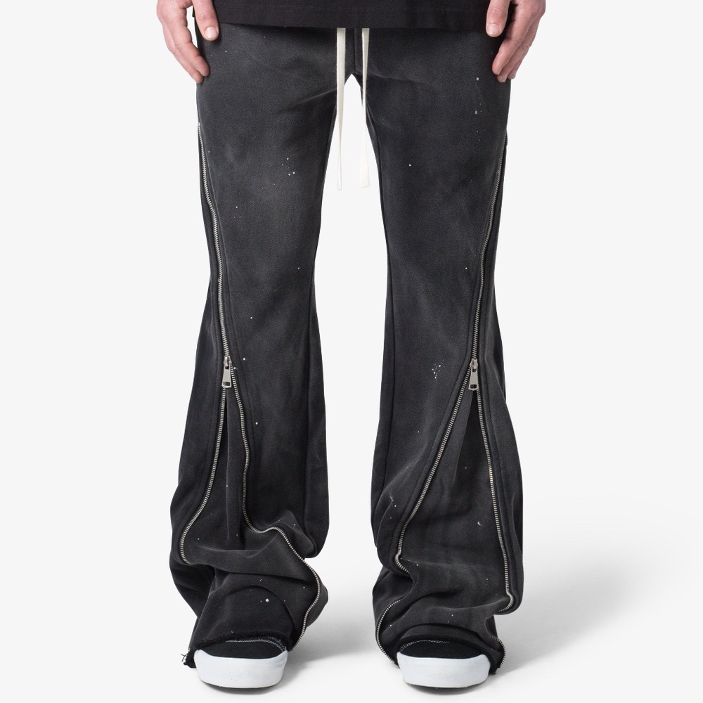 mnml Zipper Flare Sweatpants - Vintage Black Size XLVintage Black / XL